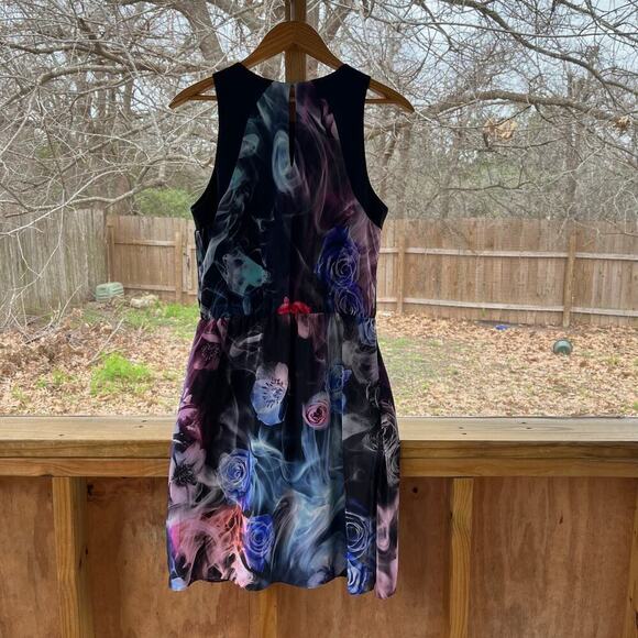 Amanda Uprichard Colorful Ethereal Rose Print Dress 100% Silk Size L - Picture 2 of 10